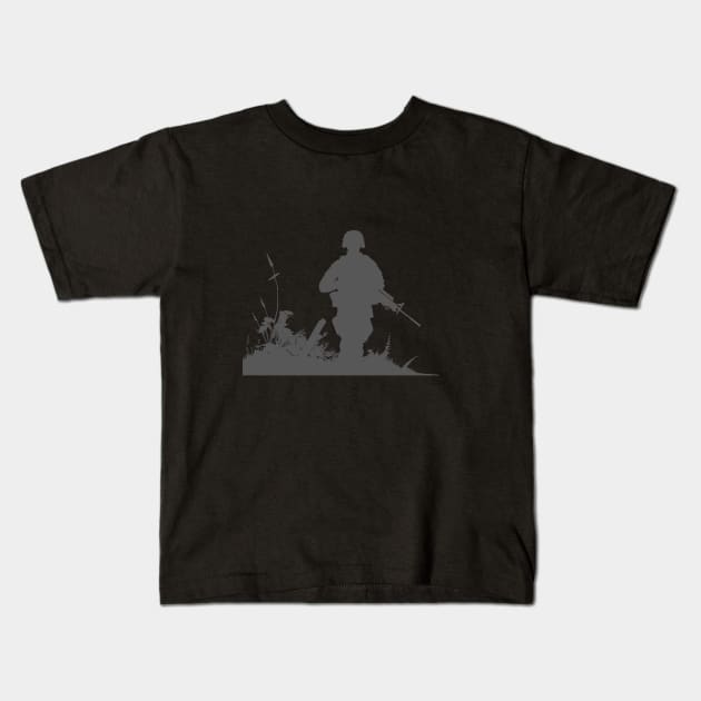 Veterans day remembrance day silhouette Kids T-Shirt by Edgi